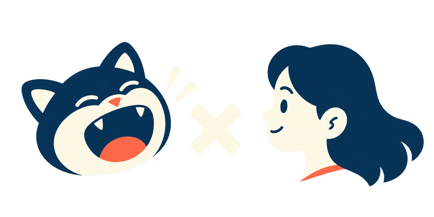 微笑的小猫与人面对面,探索智能体和人的协作
